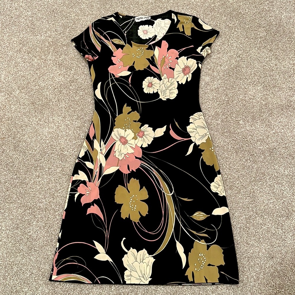 Vintage Michael Carrie Floral Fitted Mini Dress 90s Y2K